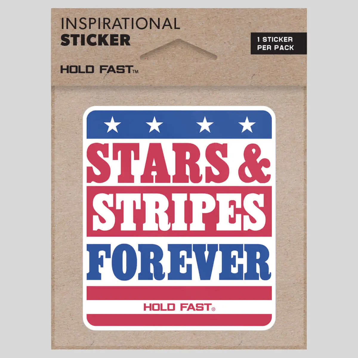 HOLD FAST Patriotic Stars & Stripes Sticker, Water Resistant for Bikes, Features Hold Fast to Faith & Inspire Faith Messages