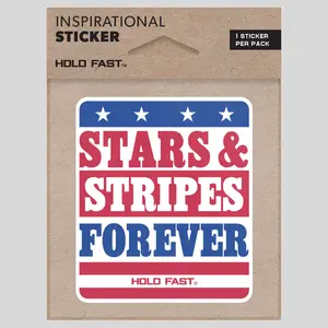 HOLD FAST Patriotic Stars & Stripes Sticker, Water Resistant for Bikes, Features Hold Fast to Faith & Inspire Faith Messages