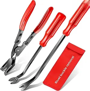 3 Pcs Auto Clip Pliers Set and Fastener Remover,Car Trim Rivet Removal Pry Tool Repair Kit with Storage Bag for Automotive Door Panel
