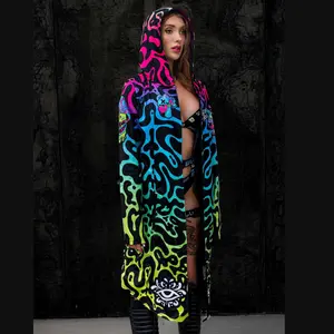 The Witness Cloak - Women's Coat with Original Print and Pockets