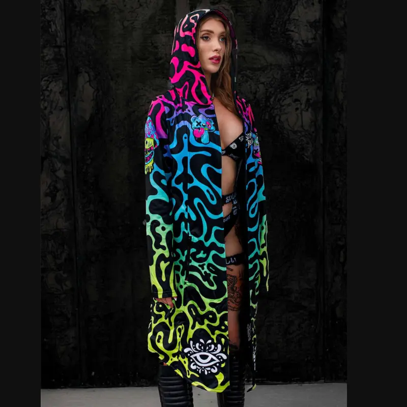 The Witness Cloak - Women's Coat with Original Print and Pockets