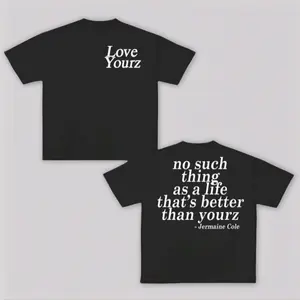 Women's J Cole Dreamville Love Yourz Lyrics Graphic T-shirt VERSION 2 Cotton Tshirt Exchangeable Fit for Everyday Wear & Special Occasions
