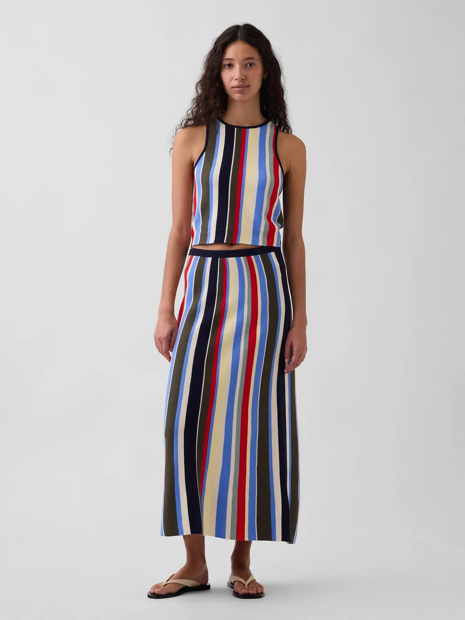 Gap Women's 100% Cotton Stripe Easy Maxi Sweater Skirt