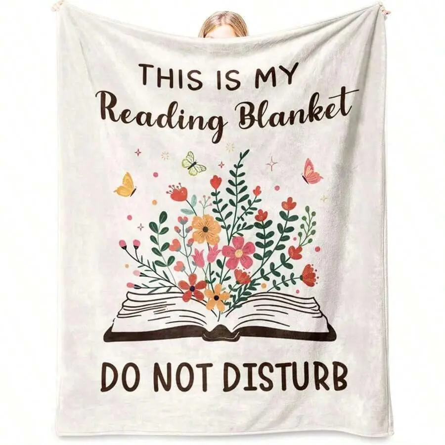 Book Lovers Gifts For Women Men, Flannel Soft Book Reading Blanket Decor, Book Reader Gifts For Christmas Birthday, Reading Accessories, Bookish Bookworm Gift, Great For Holiday Gifting & Reading