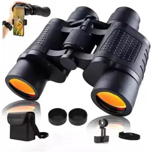 80x80 HD Binoculars for Adults, Waterproof & Fogproof with BAK-4 Prism & Fully Multi-Coated Lens, High Power Binoculars for Bird Watching, Hunting, Travel (Black) High Power Zoom Binoculars for Adults