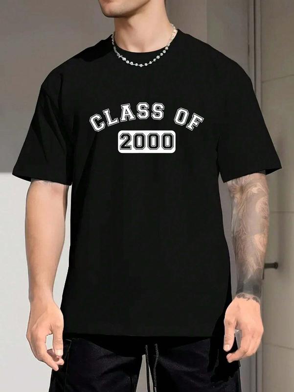 100% Cotton Unisex Class Of 2000 School Reunion Design With White Text Round Neck Short Sleeve T-Shirt Women's Men Graphic Tee