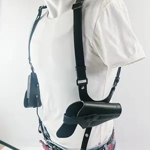 Shoulder HolsterUniversal Vertical Holster Adjustable for Concealed Carry with Dual Magazine Pockets - Fits Most Handguns