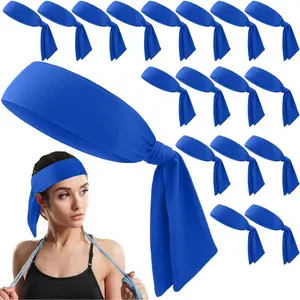 18 Pack Tie Headband Bulk Sports Tennis Headband for Men Women Ninja Karate Head Tie Athletic Sweatbands Elastic Hair Bands for Basketball, Football, Soccer, Running, Yoga