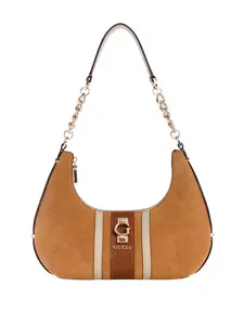 GUESS Female Erenia Suede Striped Shoulder Bag