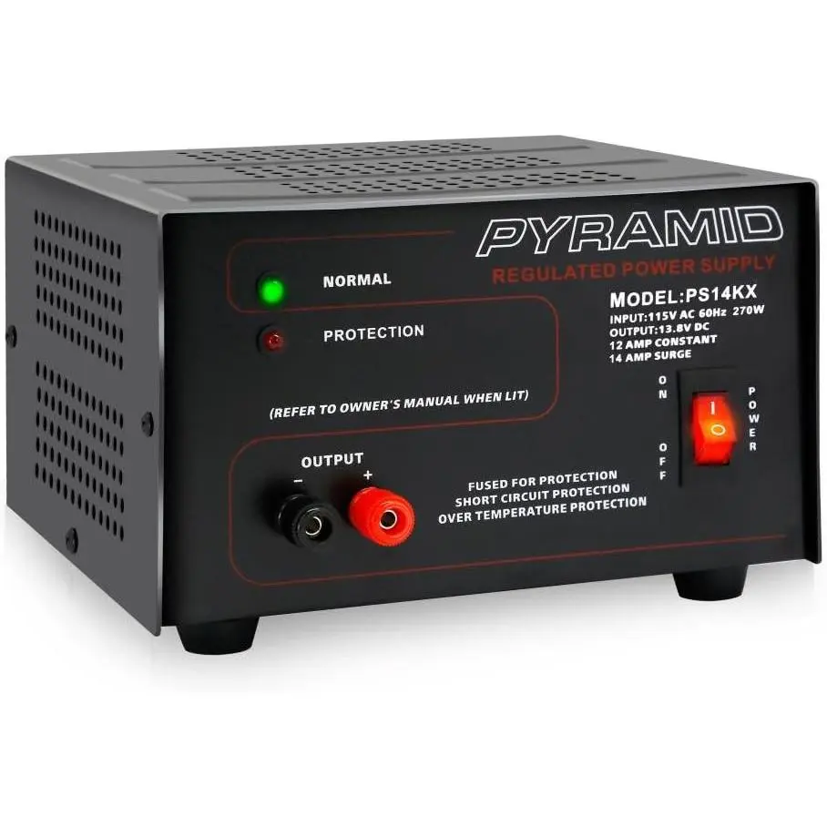 Universal Compact Bench Power Supply - 12 Amp Linear Regulated Home Lab Benchtop AC-to-DC 12V Converter