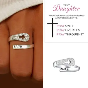 Women's Cross Ring – Personalized, Adjustable Faith Ring (Unisex)