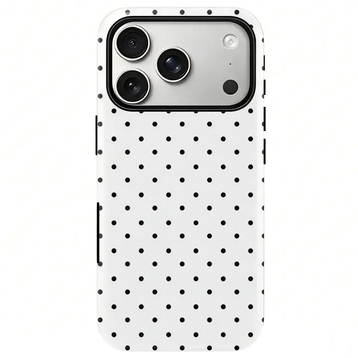 Polka Dot Print Thick Cellphone Protector Accessories - Heavy-Duty Shockproof 2-in-1 Case Cover for iPhone 17/16/15/14/13/12/11 Pro Max Series, Minimalist Fashion Holiday Gift