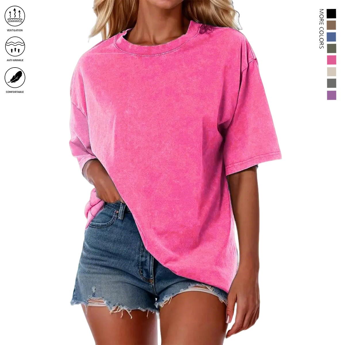 6PCS women’s vintage casual short-sleeve T-shirts, spring/summer casual wear, an ideal choice for holidays and outings, perfect for gifting family and friends for Easter, Mother’s Day, Independence Day, and other holidays. tshirt women