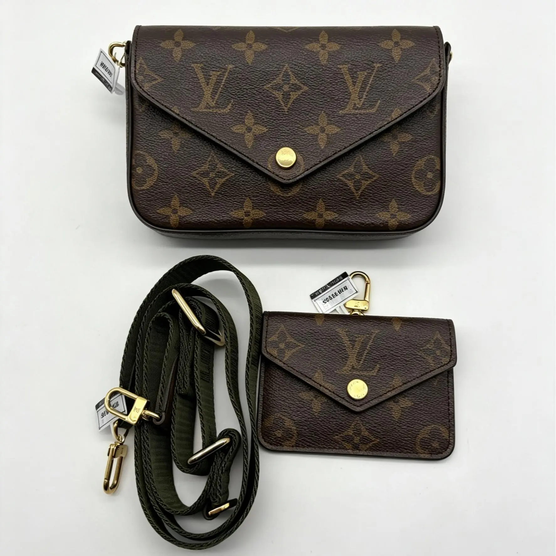 Pre-owned Louis Vuitton Monogram 3 in 1 Green Crossbody Shoulder Handbag, 17*3.5*9cm, Monogram Bag, th260611088