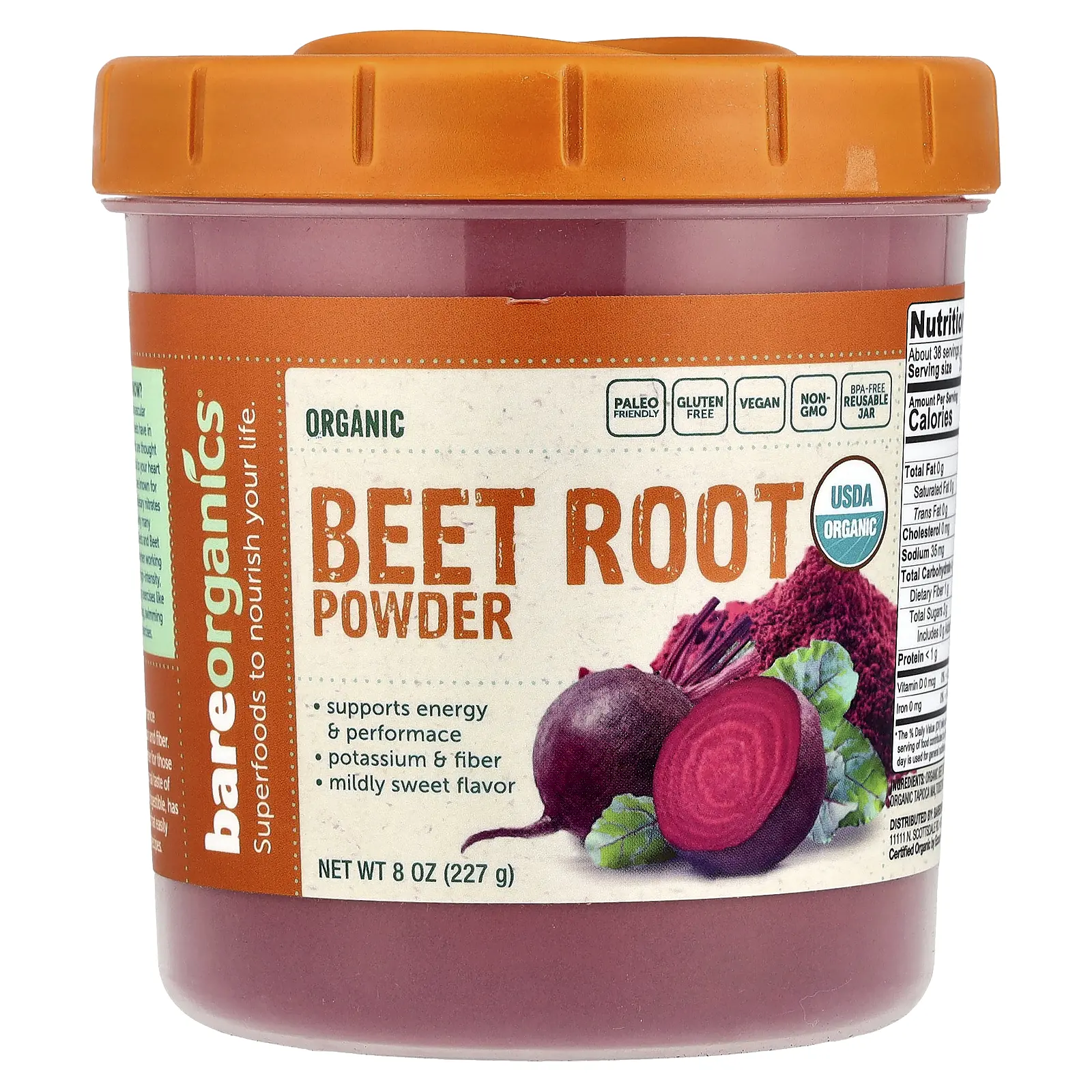 BareOrganics Organic Beet Root Powder, 8 oz (227 g)