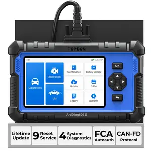 TOPDON AD600S OBD2 Scanner Car Diagnostic Scan Tool, ABS SRS Transmission Engine Code Reader, 9 Reset Services Scan Tool, Oil/SAS/DPF/BMS/Brake/TPMS/ETS Reset, Injector Coding, Lifetime Free Update
