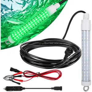 SMD LED Underwater Fishing Light 120 2835 10.5W DC 12V 1000ML IP68 Submersible Boat Lamp for Lure Snook Crappie 22.3ft Cord Wire & Adapter Wire