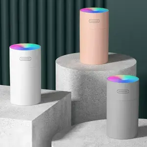 [3 pack] Portable Mini Air Humidifier, 300ml USB Powered Aroma Diffuser with 7 Color Ambient Light, Silent Operation Small Air Humidifier for Home & Car Use