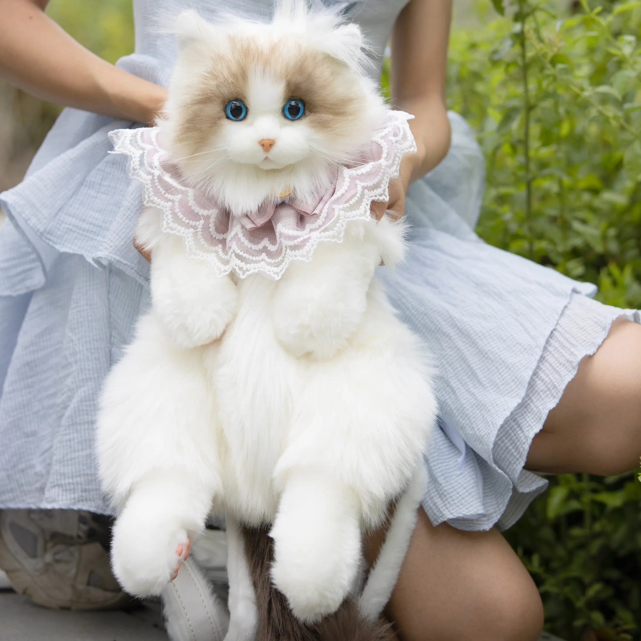 Chongker Handmade Plush Cat Backpack Ragdoll Stuffed Animal Cat Fashion Gift For Cat Lover Women Kids