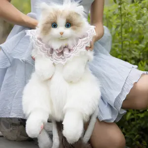 Chongker Handmade Plush Cat Backpack Ragdoll Stuffed Animal Cat Fashion Gift For Cat Lover Women Kids