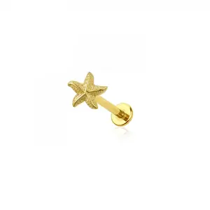 Threadless Push-In Starfish Flat Back Stud - 316L Stainless Steel