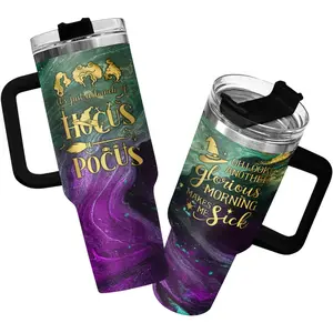 Hocus Gifts for Women, Hocus Tumbler with Handle 40oz Stainless Steel, Witch Brew Tumbler, Movie Lovers, Sanderson Sister Gifts