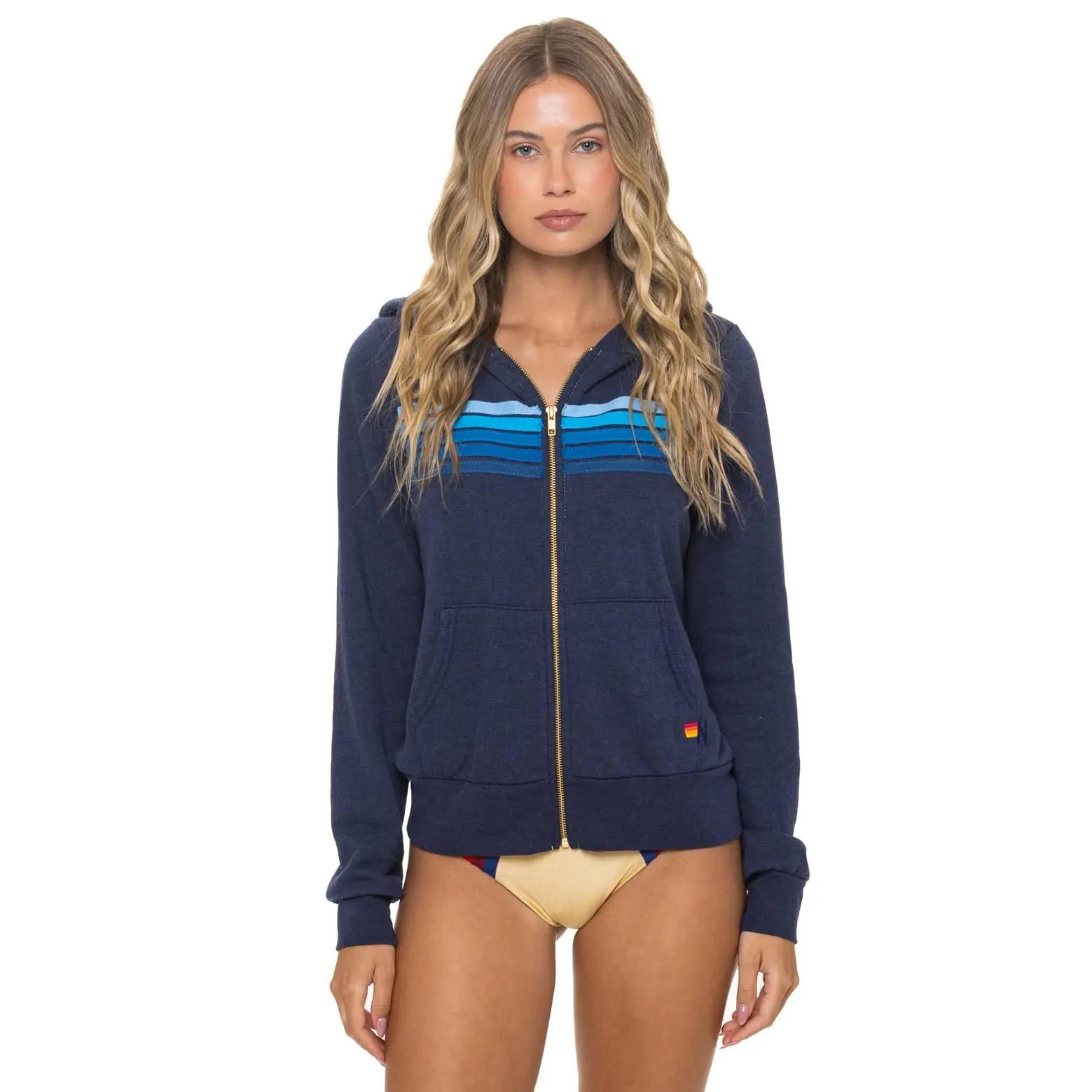 5 STRIPE HOODIE -  NAVY // BLUE