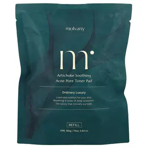Molvany Artichoke Soothing Acne Pore Toner Pad, Refill , 70 Pads, 5.64 oz (160 g)