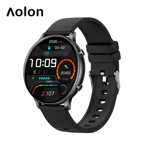 Aolon GTR Smartwatch with 1.39-inch HD display, Bluetooth calling, sport and fitness tracking, calorie calculator, waterproof design, unisex black wristwatch with message reminders and built-in speaker.