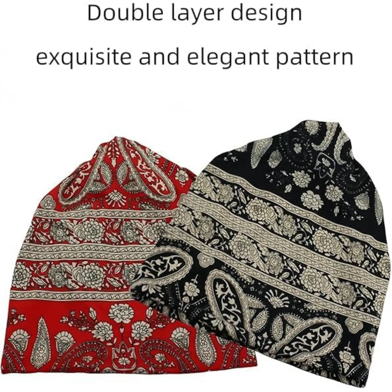 Unisex Pre-Tied Vintage Twist Halo Turban - Silky Satin Lined Durag Head Wrap, Lightweight Breathable Beanie with Tassel Braid, Fashion Sleeping Hair Bonnet, Multicolor, Hand Wash Only
