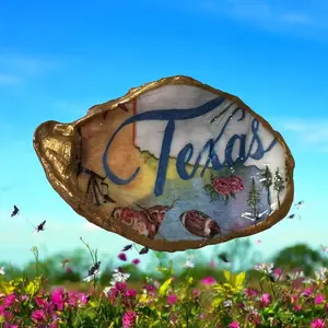 Handmade Texas Oyster Shell Coastal Decor