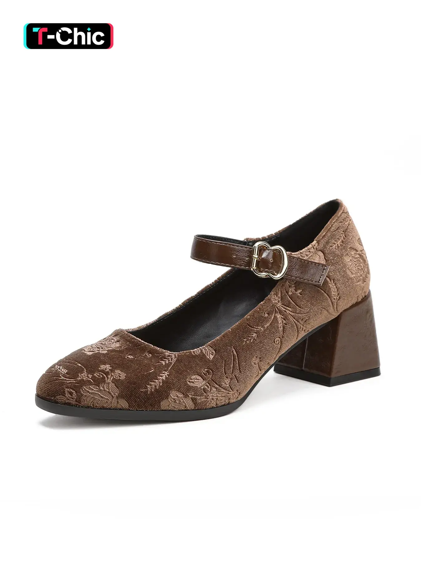 Fashionable Classy Women's Mary Jane Shoes, Buckle Fastening Square Toe Design, Lightweight Breathable All-Season Elegant Party Shoes