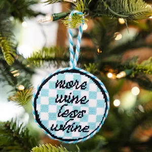 Needlepoint Ornament - More Wine