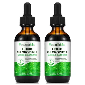 【NEW】Acentiallabs Chlorophyll Liquid Drops - Peppermint Flavored Liquid Chlorophyll for Digestion & Energy Support*, Vegan Gut Health Drops, 2oz Full-Strength Supplement, TikTok Viral Green Drops