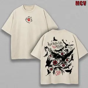 Retro Uchiha Itachi Mineral Washed Heavy Cotton T-Shirt | Vintage Anime Manga Graphic Streetwear | Premium Naruto Character Tee & Gift For Anime Fans