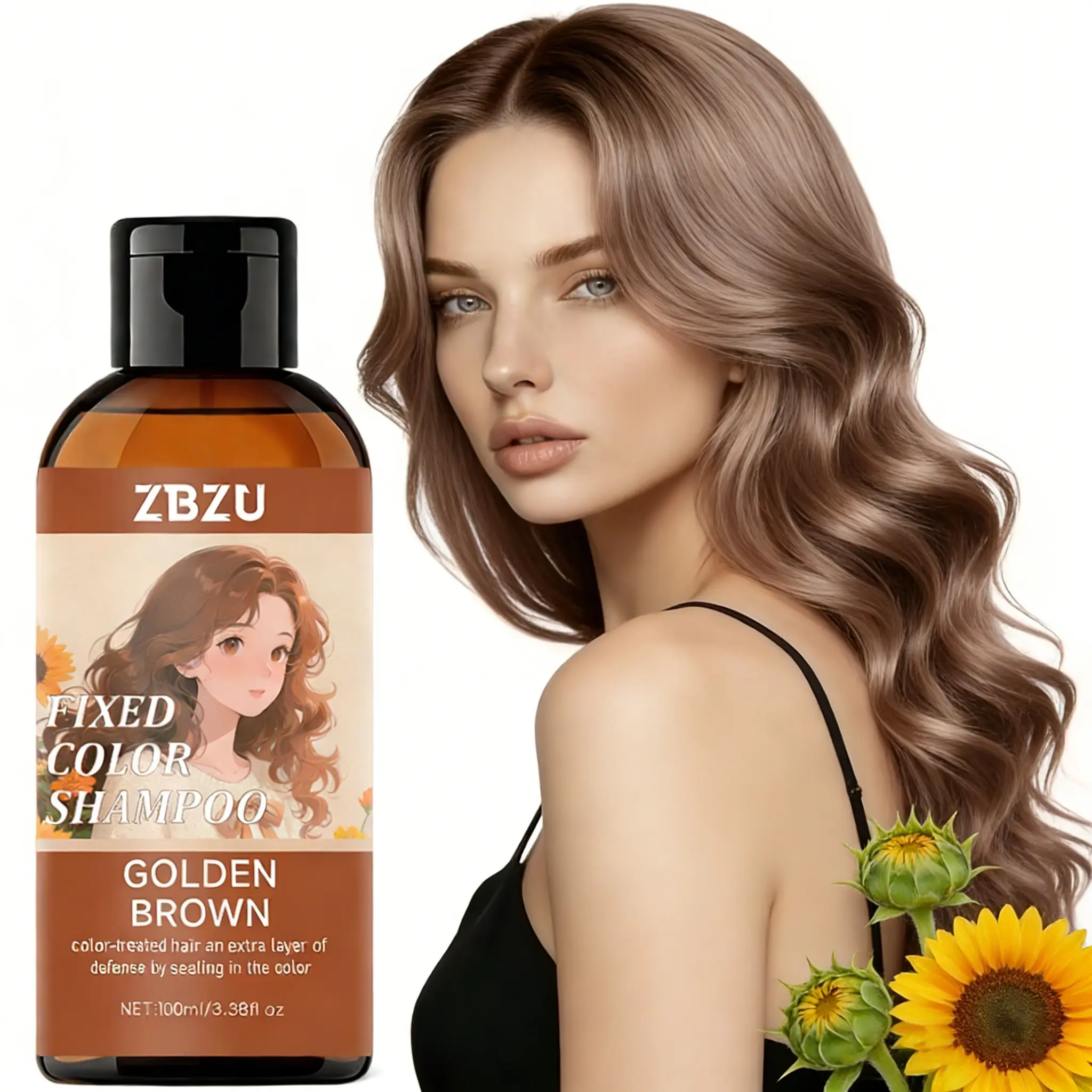 100ML Gold Dye-After Lock Color Shampoo, Hyaluronic Acid Core Ingredient, Color Protection, Nourishing & Gentle Cleansing, Deep Moisture, Smooth Hair, Mild, Color Depositing Shampoo