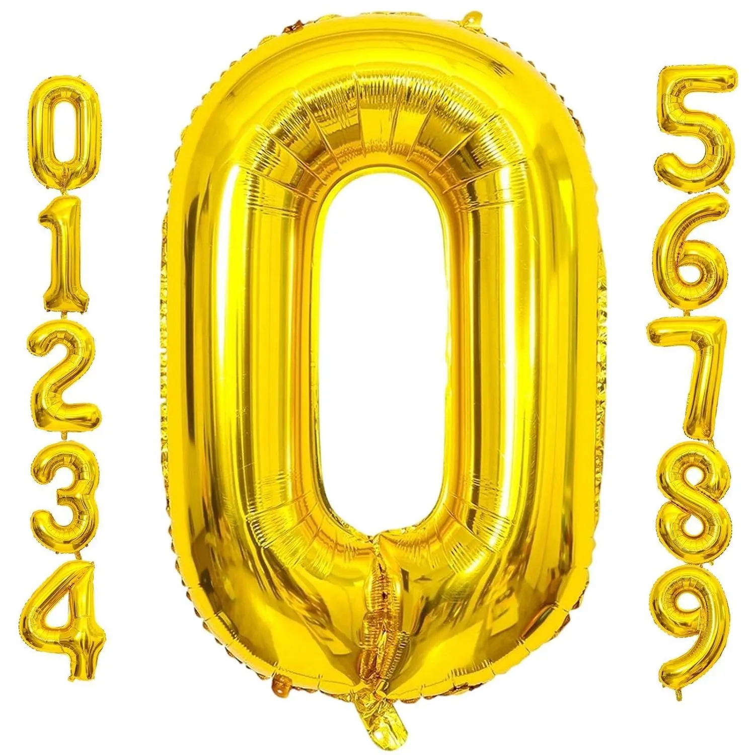 40 Inch Large Gold Number 0 Balloon Extra Big Size Jumbo Digit Mylar Foil Helium Balloons For Birthday Party Celebration Decorations Graduations Anniversary Baby Shower Engagement Photo Shoot