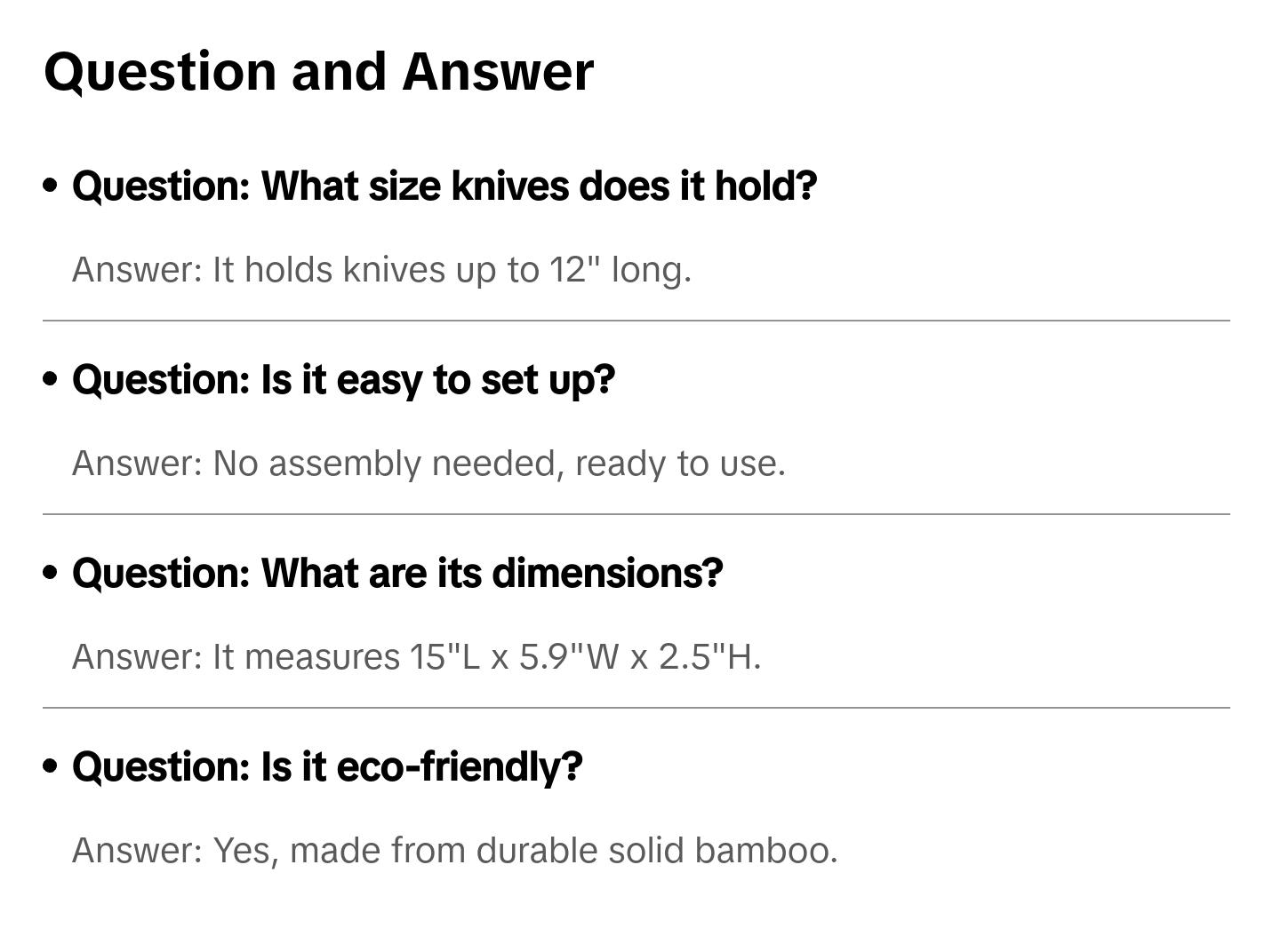 Small Bamboo Knife Holder for Drawer, 5.9"W