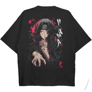 Itachi Sharingan Graphic T-Shirt – 100% Cotton Anime Short Sleeve Casual Streetwear Tee
