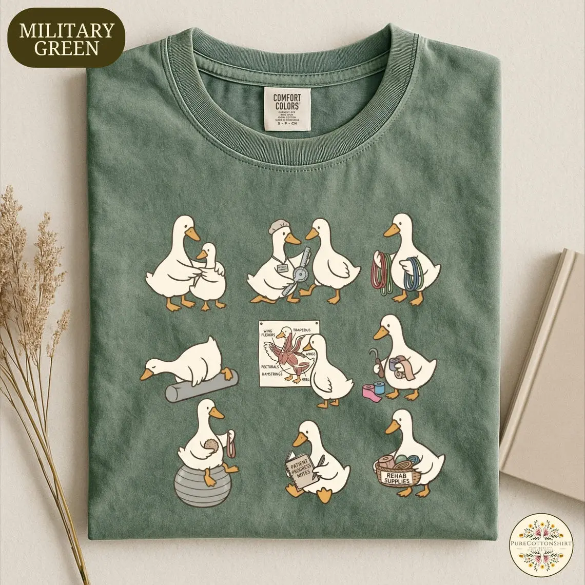 Comfort Colors® Physical Therapy Goose Graphic Shirt, Funny Physical Therapist Gift, Rehab Team Tee, PT Outfit, PT Gifts, Coworker Appreciation Apparel