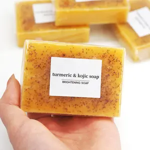 Turmeric Kojic Moisturizing Soap Bar for Face & Body, Cold-Processed Natural Skin Care, Available in Single Pack or Set of 5, Ideal for Daily Use