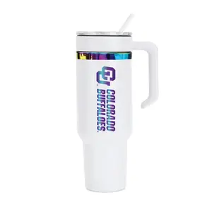 48oz Colorado Buffaloes Iridescent Anodized White Tumbler