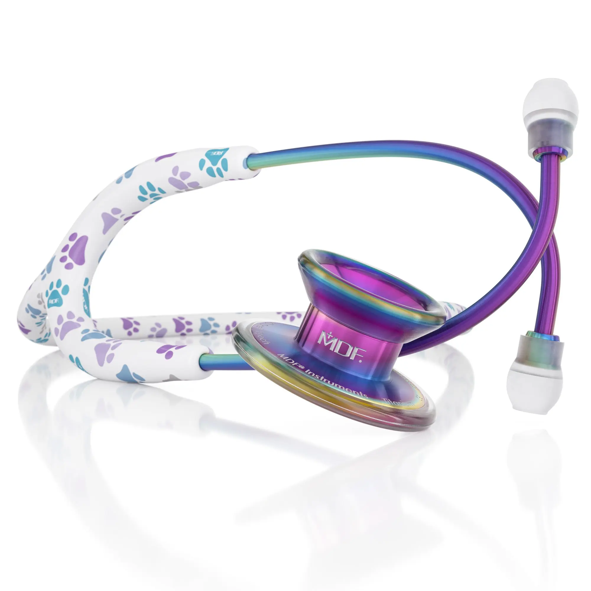 MD One® Epoch® Titanium Adult Stethoscope - Paw Print/Kaleidoscope