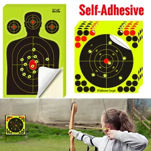 Self-Adhesive Splatter Shooting Targets - Reactive Paper Targets with Bright Fluorescent Yellow Burst on Impact - Perfect for Precision Shooting Practice