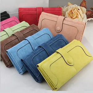 Women Lady Suede Leather Long Wallet Card Holder Purse Handbag Fashion Clutch US