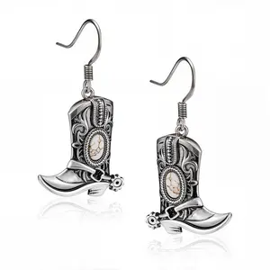 Wrangler Western Earrings Concho Dangling Retro Lightweight Jewelry for Women Cowgirl Classic Design Comfortable All-Day Wear