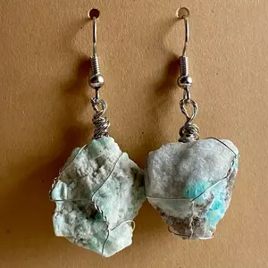 Amazonite Wire-Wrappes Earrings
