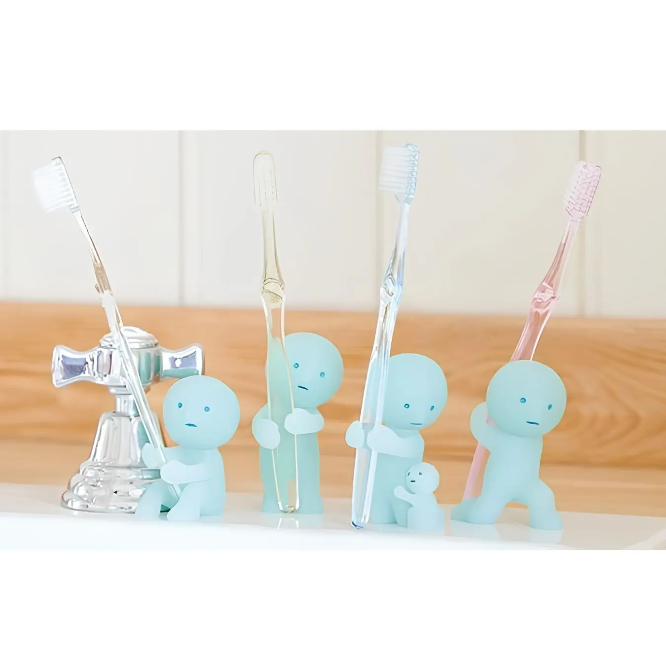 Smiski Toothbrush Stand Blind Box | Glow in the Dark Bathroom Figure | Cute Toothbrush Holder Desk Decor Gift