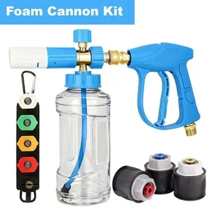 New Blue Foam Cannon Kit with Stubby Car Wash Gun, Nozzle Set - Choose Your Adapter