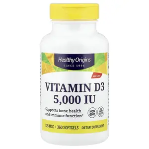 Healthy Origins Vitamin D3, 125 mcg (5,000 IU), 360 Softgels